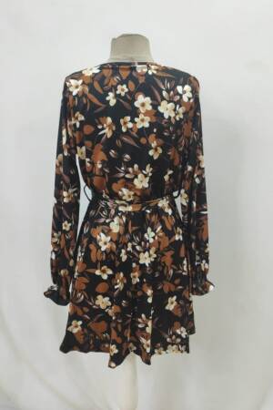 Black Floral Wrap Mini Dress With V-Neck - Brand: Janes - Women & Kids, Baby Clothes Wholesale - Globality Store