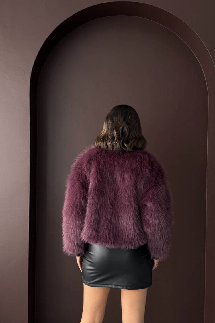 Claret Red Fur Jacket