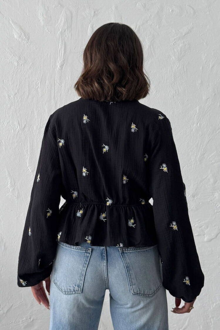 Floral Casual Boho Blouse With V-Neck