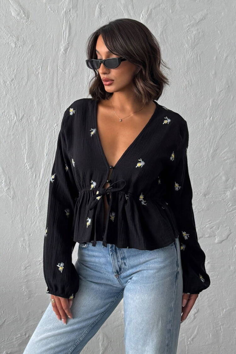 Floral Casual Boho Blouse With V-Neck - Brand: Topshow - Women & Kids, Baby Clothes Wholesale - Globality Store