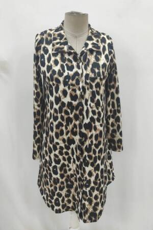 Beige Leopard Print Shirt Dress With 3/4 Sleeves - Brand: Janes - Women & Kids, Baby Clothes Wholesale - Globality Store
