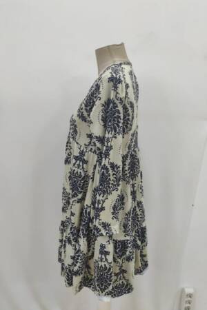 Beige Floral A-Line Dress With 3/4 Sleeves - Brand: Janes - Women & Kids, Baby Clothes Wholesale - Globality Store