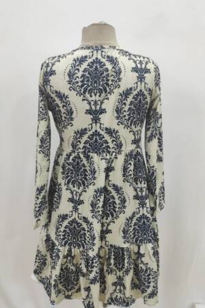 Beige Floral A-Line Dress With 3/4 Sleeves - Brand: Janes - Women & Kids, Baby Clothes Wholesale - Globality Store
