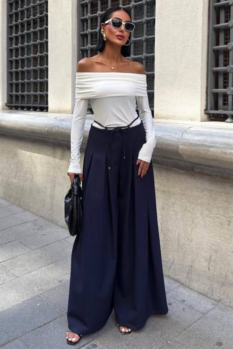 Palazzo Pants With Drawstring Closure