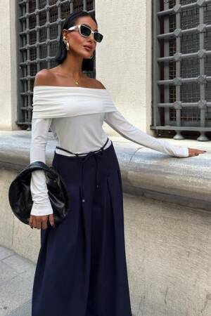 Palazzo Pants With Drawstring Closure - Brand: Sobe Istanbul - Women & Kids, Baby Clothes Wholesale - Globality Store