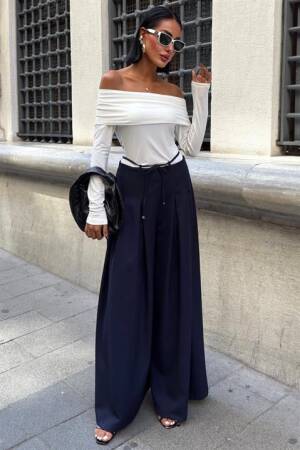 Palazzo Pants With Drawstring Closure - Brand: Sobe Istanbul - Women & Kids, Baby Clothes Wholesale - Globality Store