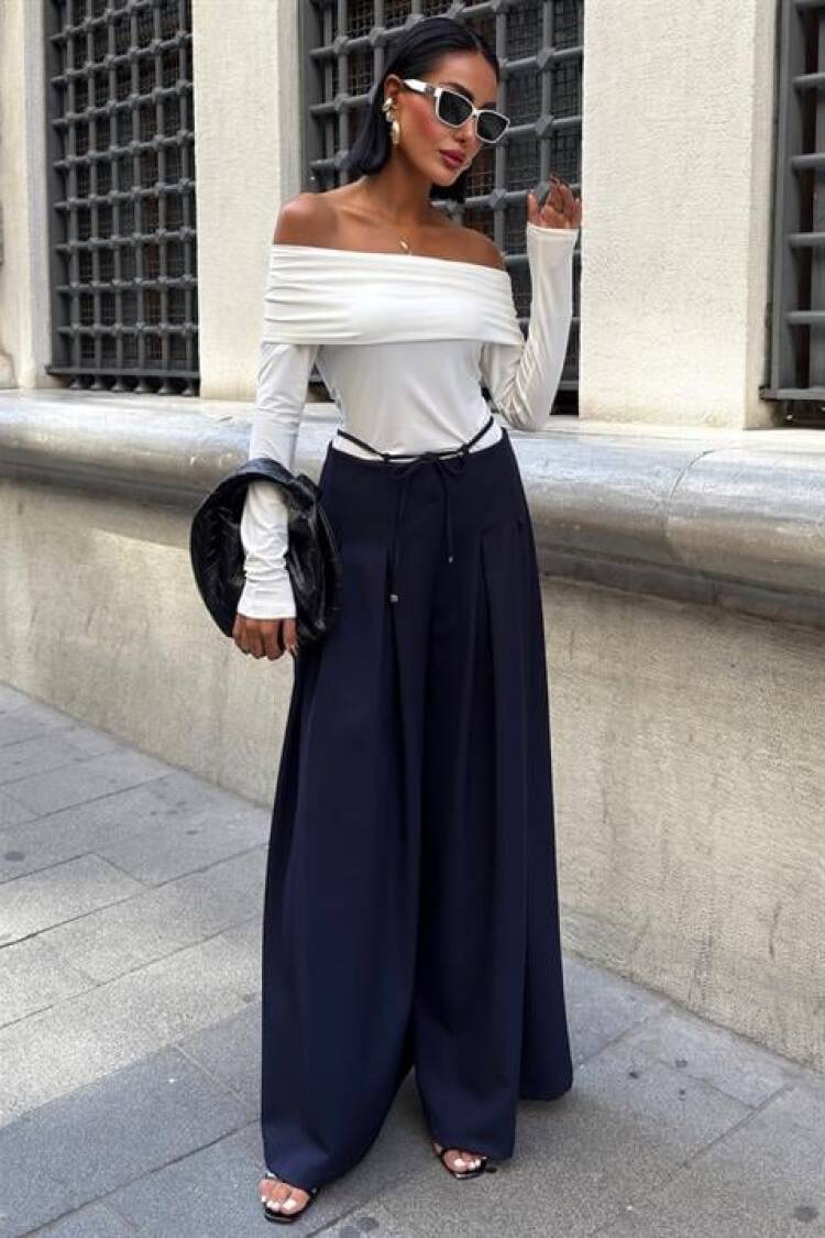 Palazzo Pants With Drawstring Closure