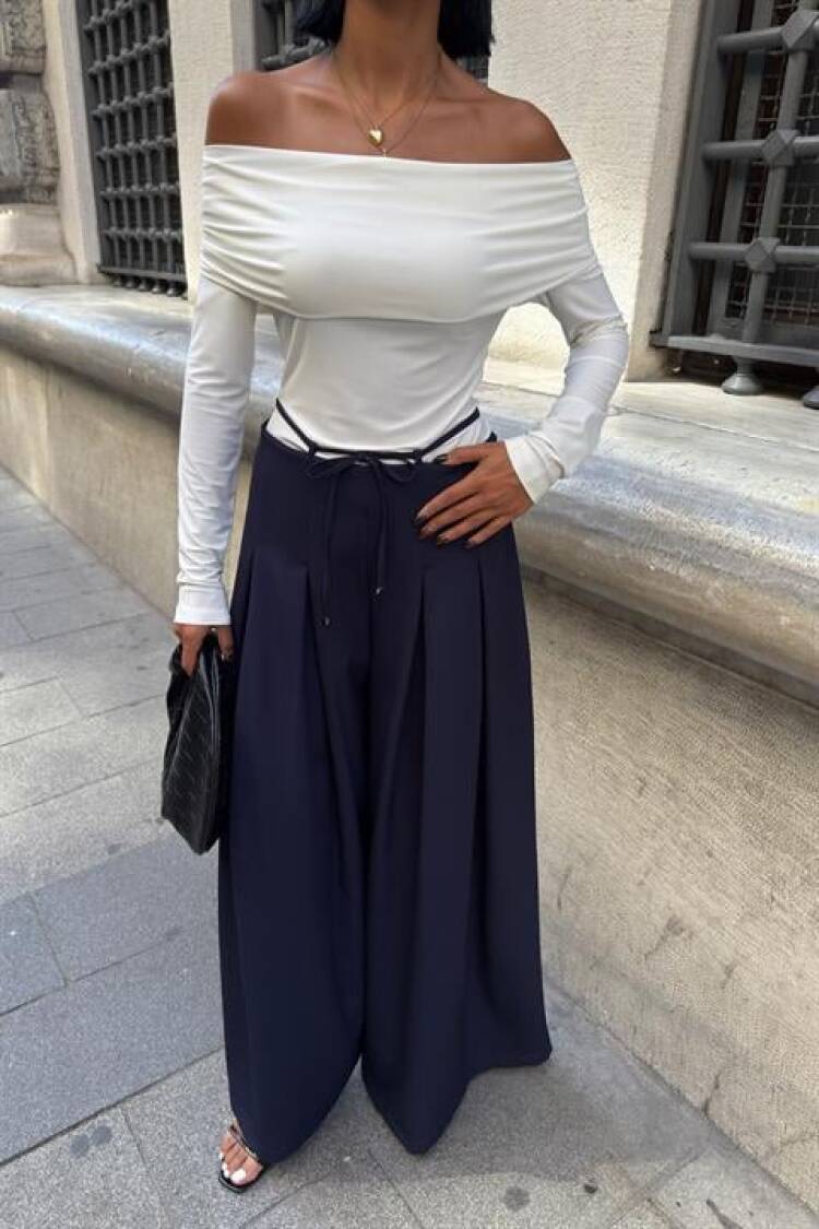 Palazzo Pants With Drawstring Closure