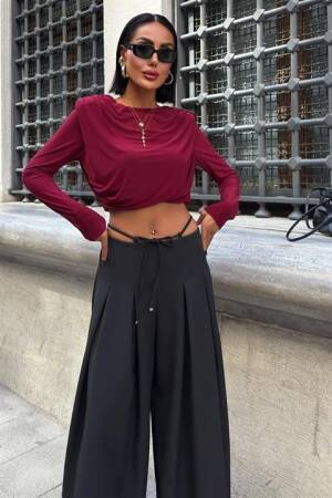 Palazzo Pants With Wide Leg And Drawstring - Brand: Sobe Istanbul - Women & Kids, Baby Clothes Wholesale - Globality Store