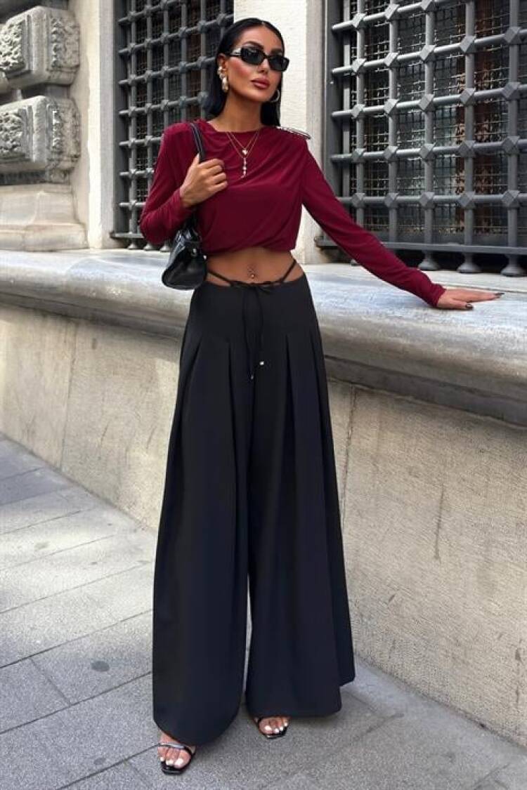 Palazzo Pants With Wide Leg And Drawstring - Brand: Sobe Istanbul - Women & Kids, Baby Clothes Wholesale - Globality Store