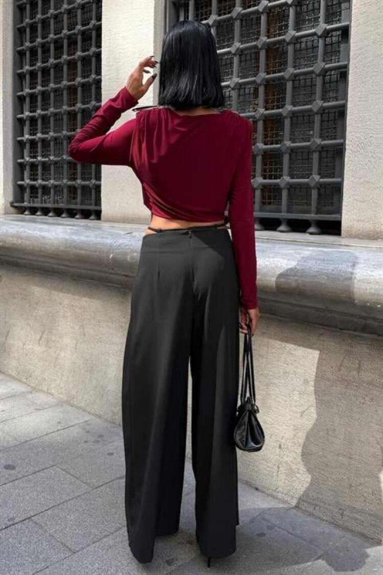 Palazzo Pants With Wide Leg And Drawstring