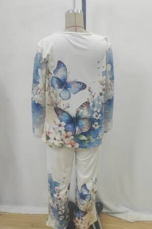 White Casual Set With Butterfly And Floral Patterns - Brand: Janes - Women & Kids, Baby Clothes Wholesale - Globality Store