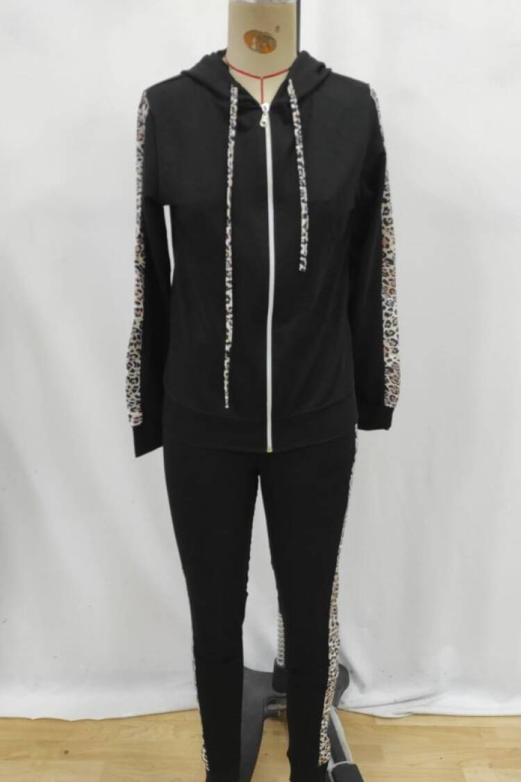 Black Slim Fit Sporty Jogger Set