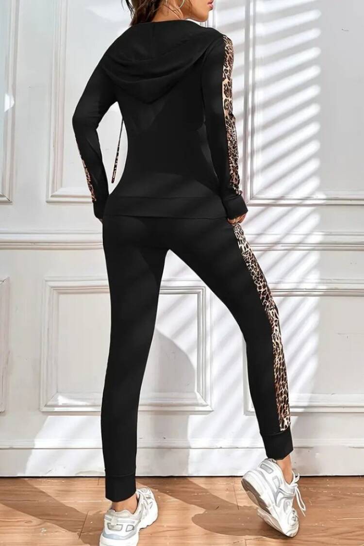 Black Slim Fit Sporty Jogger Set