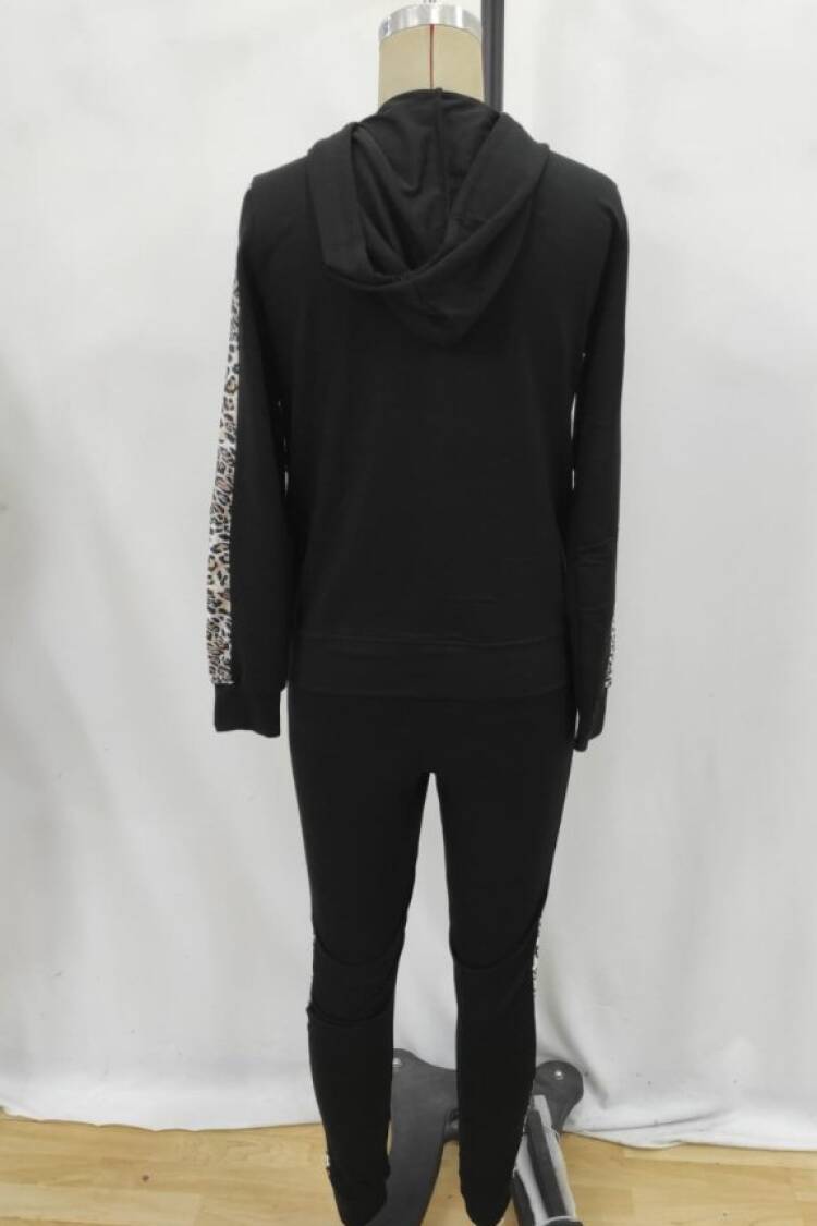 Black Slim Fit Sporty Jogger Set