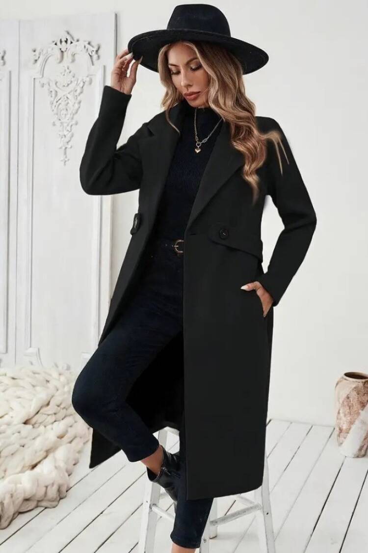 Elegant Single-Breasted Blazer Jacket