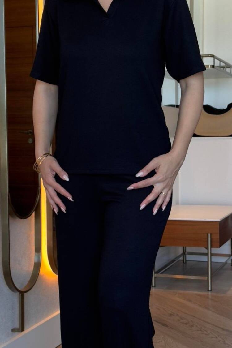 Black Casual Sport Modest Set