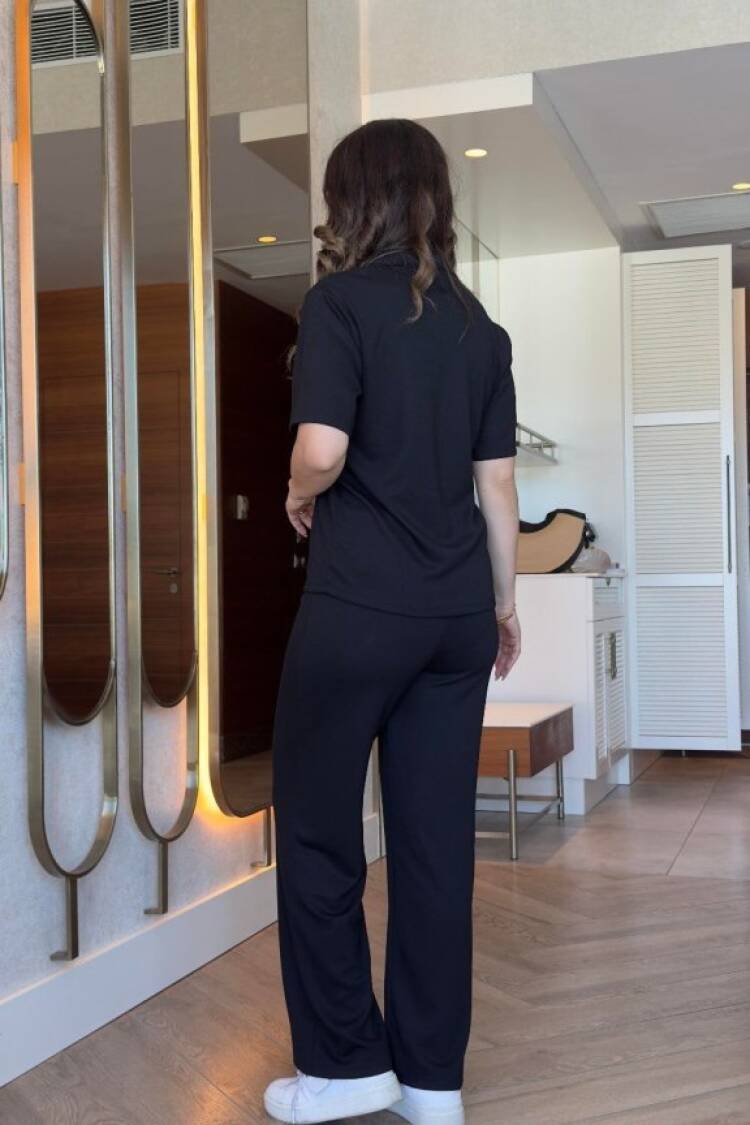 Black Casual Sport Modest Set