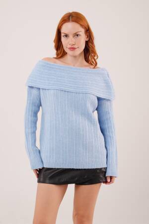 Sweater With Off Shoulder Neckline - Brand: Lustrin - Women & Kids, Baby Clothes Wholesale - Globality Store