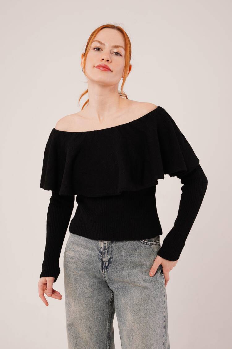 Sweater Off Shoulder Neck Slim Fit - Brand: Lustrin - Women & Kids, Baby Clothes Wholesale - Globality Store
