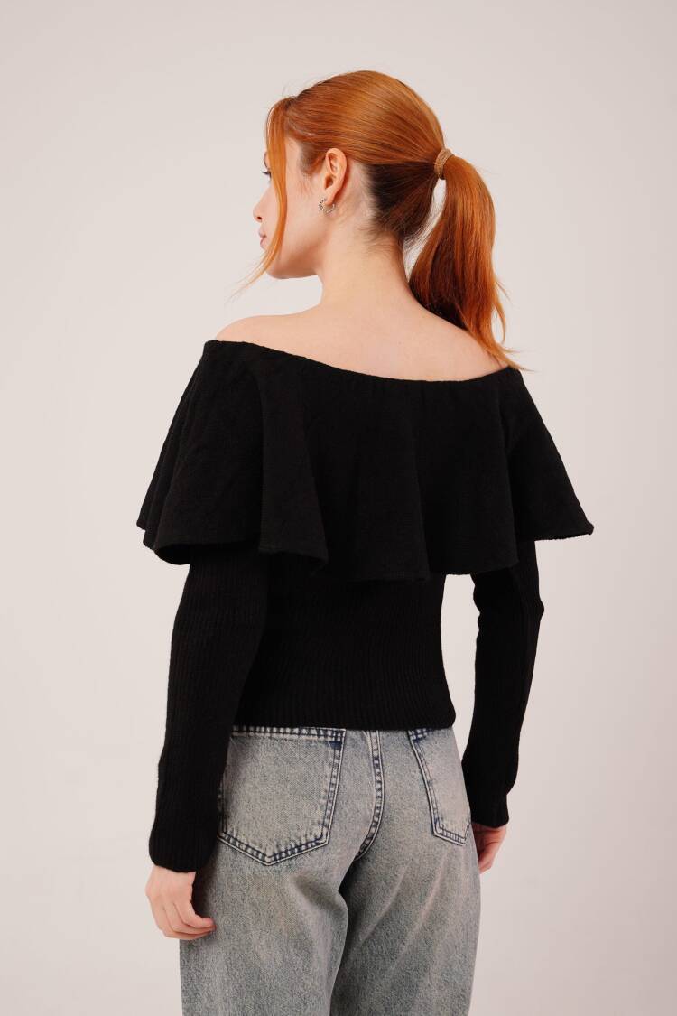 Sweater Off Shoulder Neck Slim Fit