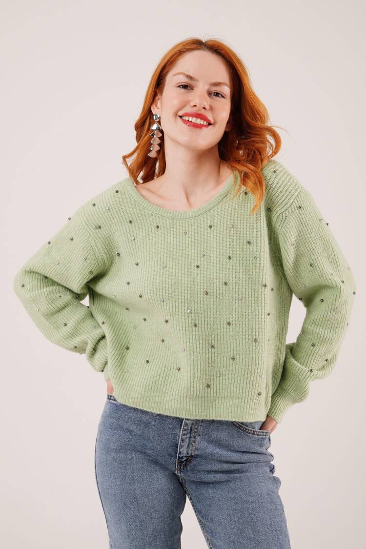 Sweater With Sequined DetailRegular Fit - Brand: Lustrin - Women & Kids, Baby Clothes Wholesale - Globality Store