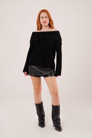 Sweater With Off Shoulder Neck And Long Sleeves - Brand: Lustrin - Women & Kids, Baby Clothes Wholesale - Globality Store