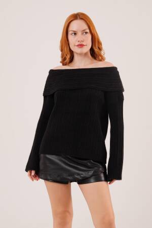 Sweater With Off Shoulder Neck And Long Sleeves - Brand: Lustrin - Women & Kids, Baby Clothes Wholesale - Globality Store