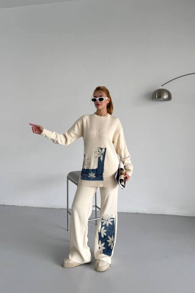 Beige Elegant Boho Set With Palazzo Pants - Brand: My Jest Fashion - Women & Kids, Baby Clothes Wholesale - Globality Store