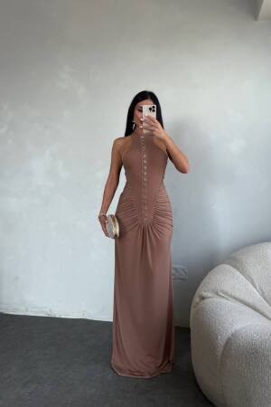 Brown Sexy Elegant Formal Glam Sheath Dress - Brand: My Jest Fashion - Women & Kids, Baby Clothes Wholesale - Globality Store