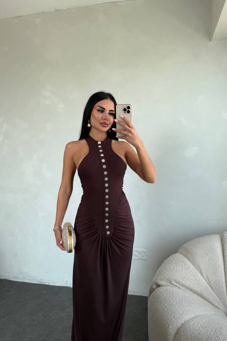 Sleeveless Sheath Dress With High Neck