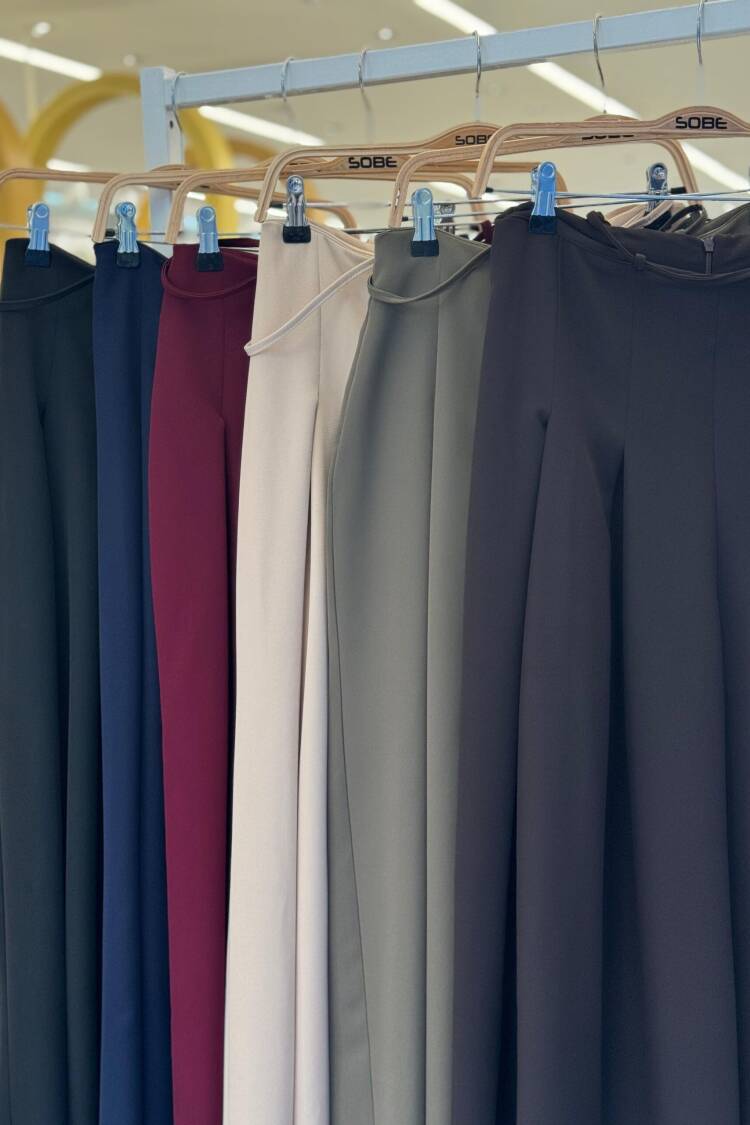 Beige Palazzo Wide Leg High Waist Pants