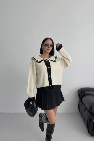 Beige Sweater With Round Neck And Long Sleeves - Brand: My Fashion - Women & Kids, Baby Clothes Wholesale - Globality Store