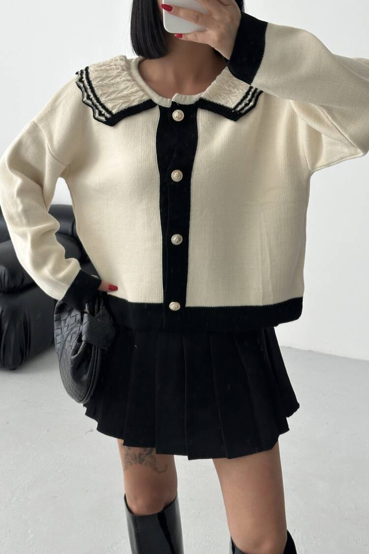 Beige Sweater With Round Neck And Long Sleeves - Brand: My Fashion - Women & Kids, Baby Clothes Wholesale - Globality Store