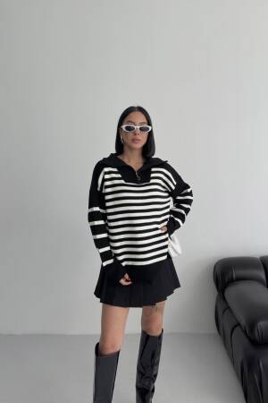 Oversized Striped Hooded Neck Sweater - Brand: My Fashion - Women & Kids, Baby Clothes Wholesale - Globality Store