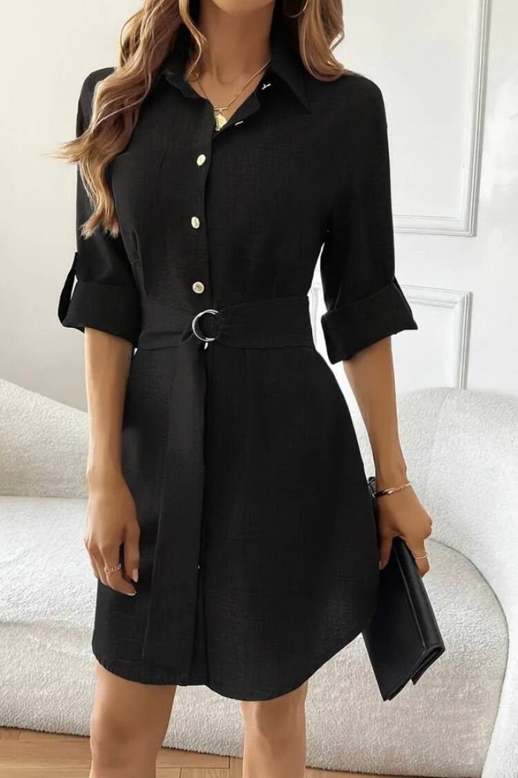 Casual Formal Elegant Shirt Dress Mini - Brand: Janes - Women & Kids, Baby Clothes Wholesale - Globality Store