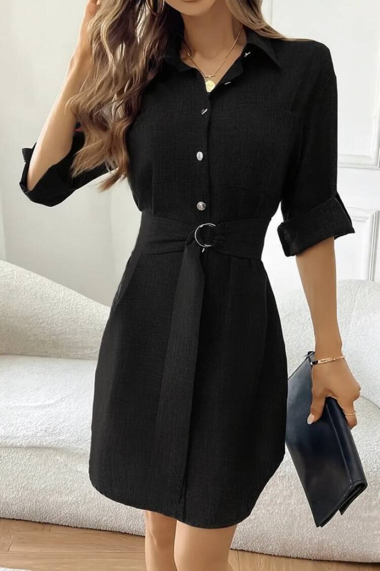 Casual Formal Elegant Shirt Dress Mini
