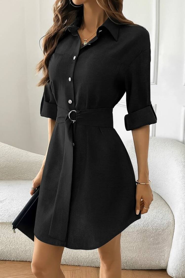 Casual Formal Elegant Shirt Dress Mini