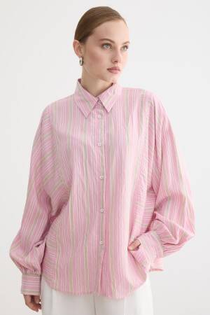 Casual Striped Oversized Shirt - Brand: Levure - Women & Kids, Baby Clothes Wholesale - Globality Store