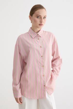 Striped Casual Shirt With Notched Neck - Brand: Levure - Women & Kids, Baby Clothes Wholesale - Globality Store