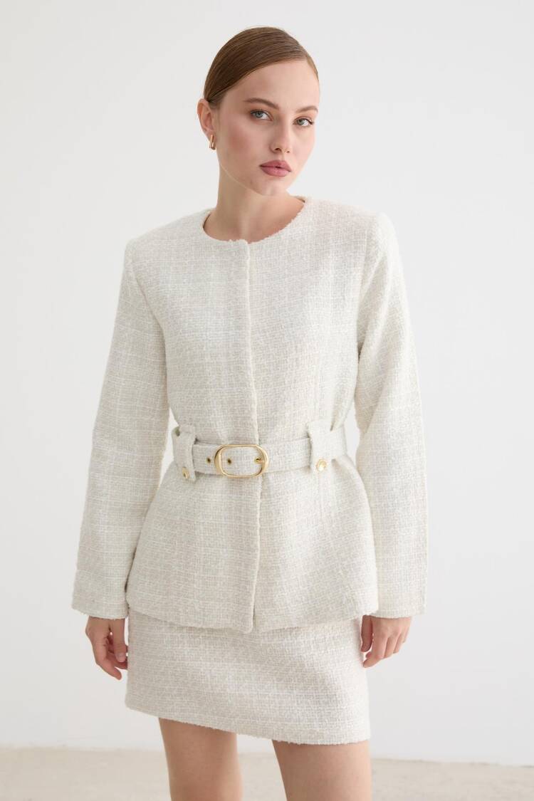 White Elegant Slim Fit Jacket