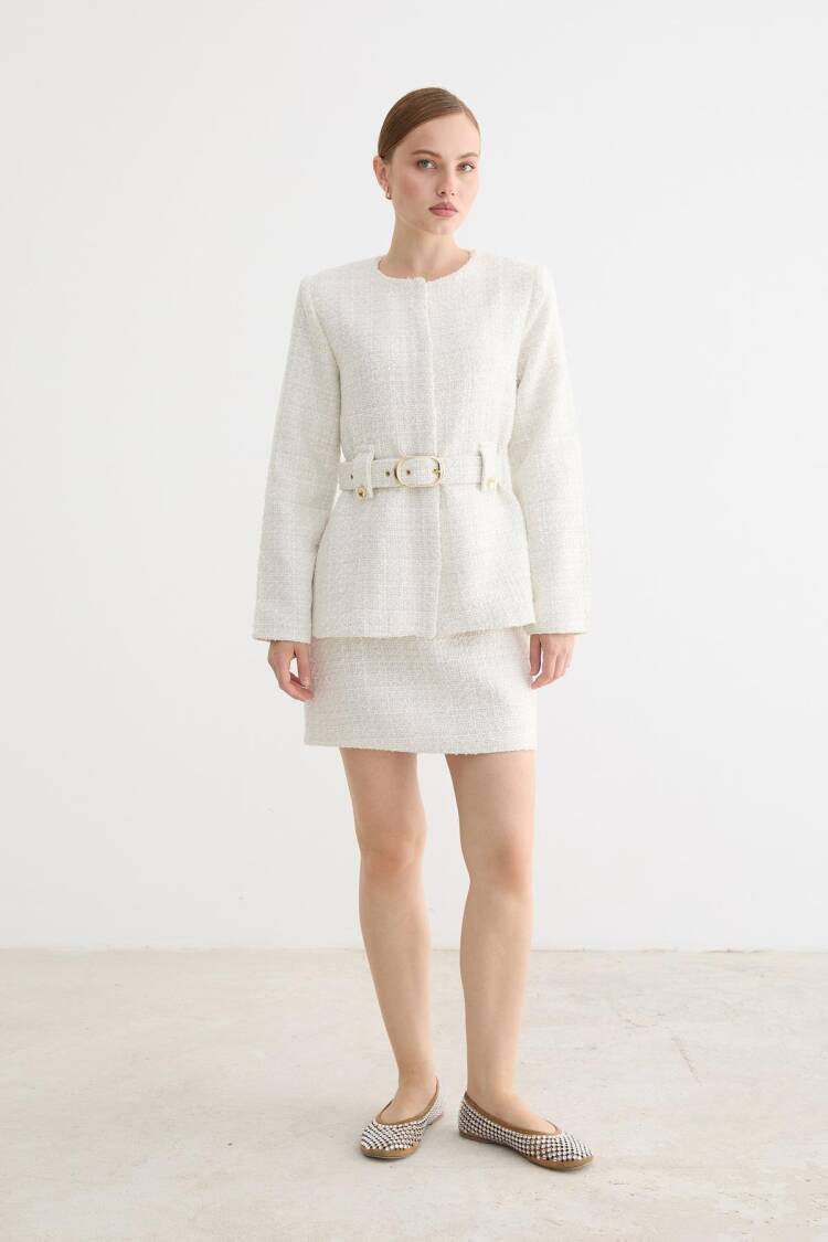 White Elegant Slim Fit Jacket - Brand: Levure - Women & Kids, Baby Clothes Wholesale - Globality Store