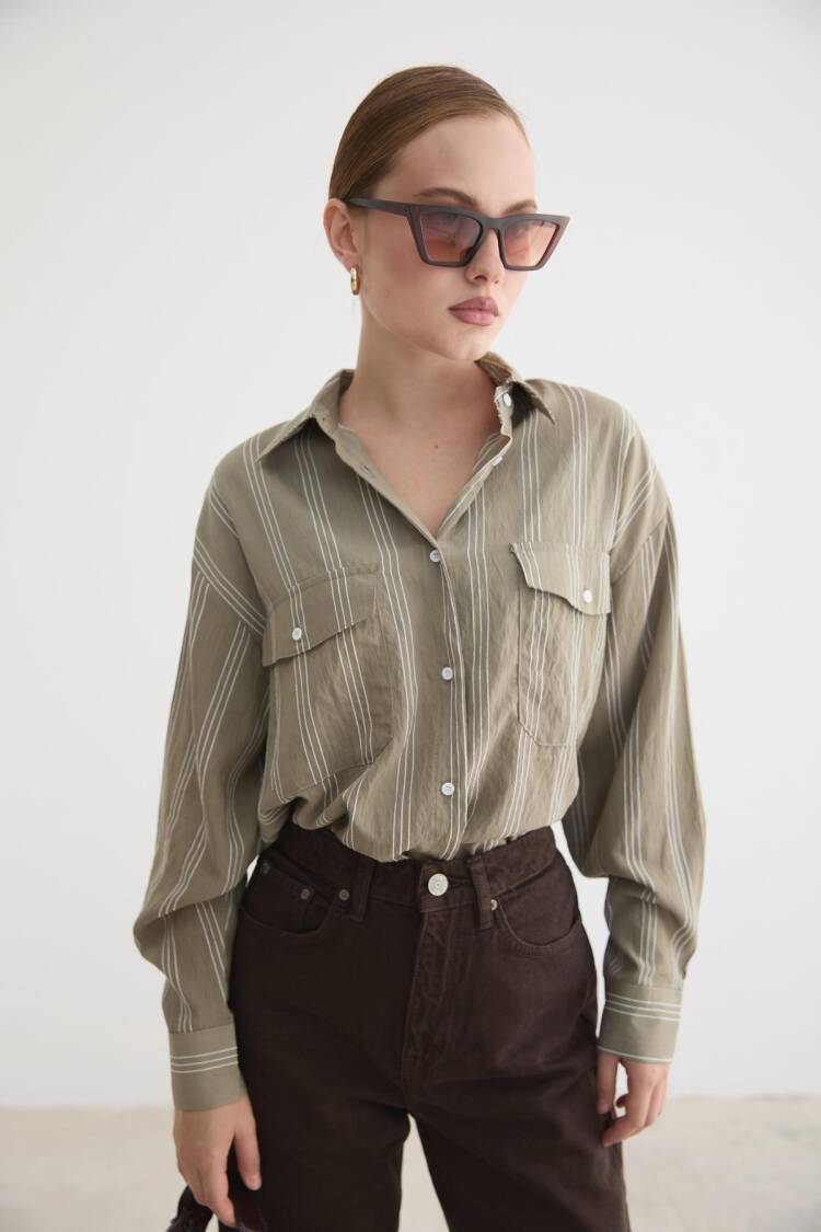 Striped Oversized Fit Shirt