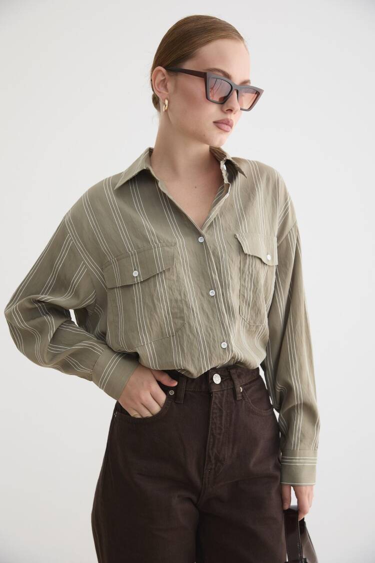 Striped Oversized Fit Shirt