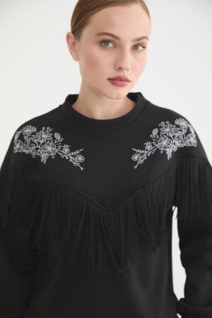 Sweatshirt With Floral Pattern And Round Neck - Brand: Levure - Women & Kids, Baby Clothes Wholesale - Globality Store