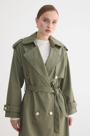 Green Elegant Single-Breasted Trenchcoat - Brand: Levure - Women & Kids, Baby Clothes Wholesale - Globality Store