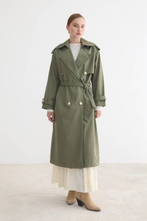 Green Elegant Single-Breasted Trenchcoat - Brand: Levure - Women & Kids, Baby Clothes Wholesale - Globality Store