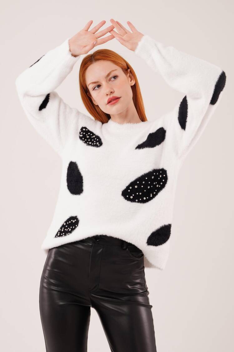 Oversized Fit Sweater With Animal Print - Brand: Lustrin - Women & Kids, Baby Clothes Wholesale - Globality Store