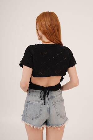 Black Casual Boho Crop Top - Brand: Lustrin - Women & Kids, Baby Clothes Wholesale - Globality Store