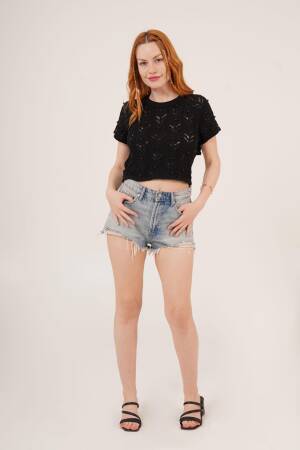 Black Casual Boho Crop Top - Brand: Lustrin - Women & Kids, Baby Clothes Wholesale - Globality Store
